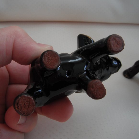 Vintage Brown Pottery Ceramic Elephant & Donkey Figurine Lot of 2 - Picture 8 of 10